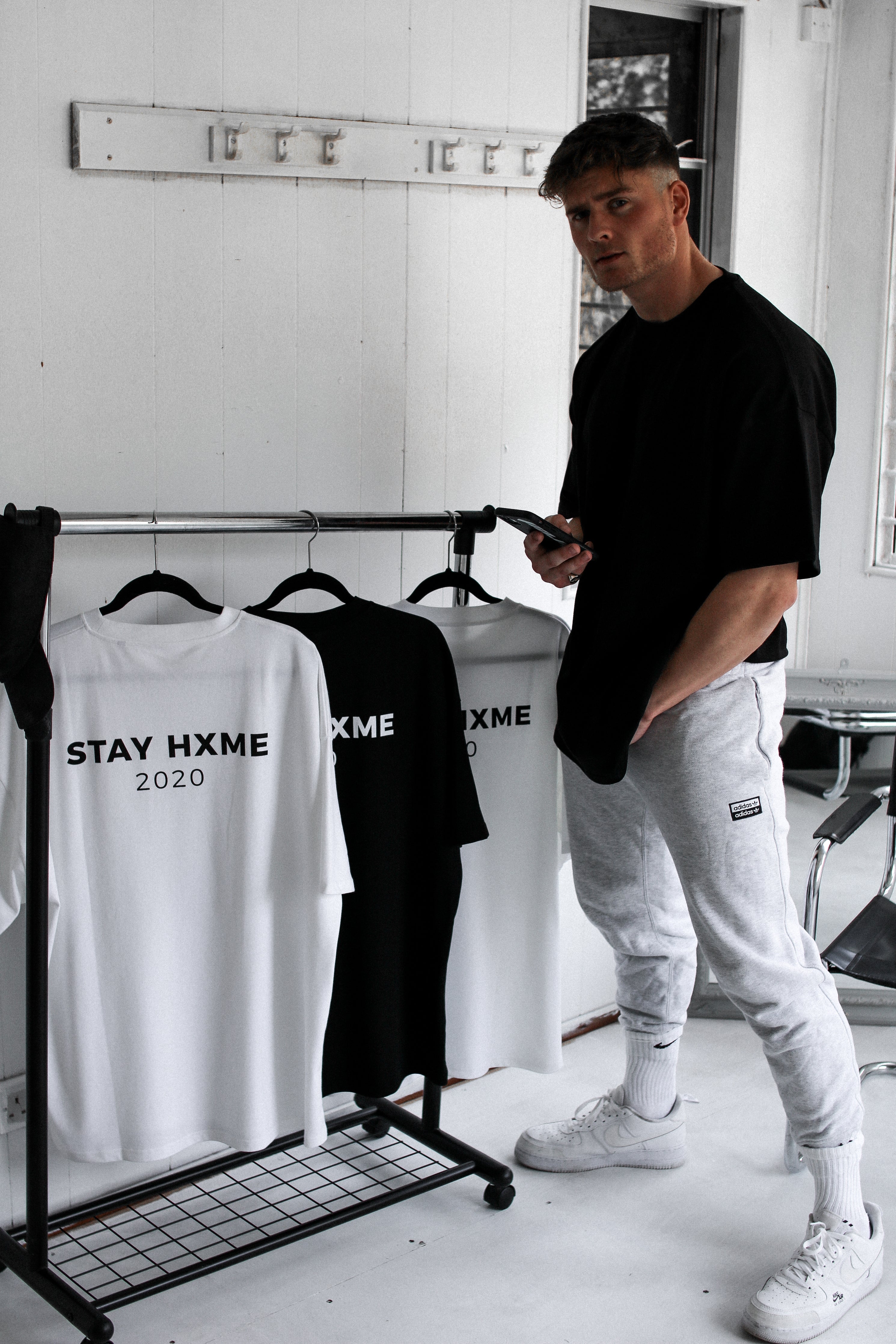 Black Oversize STAY HXME T-Shirt