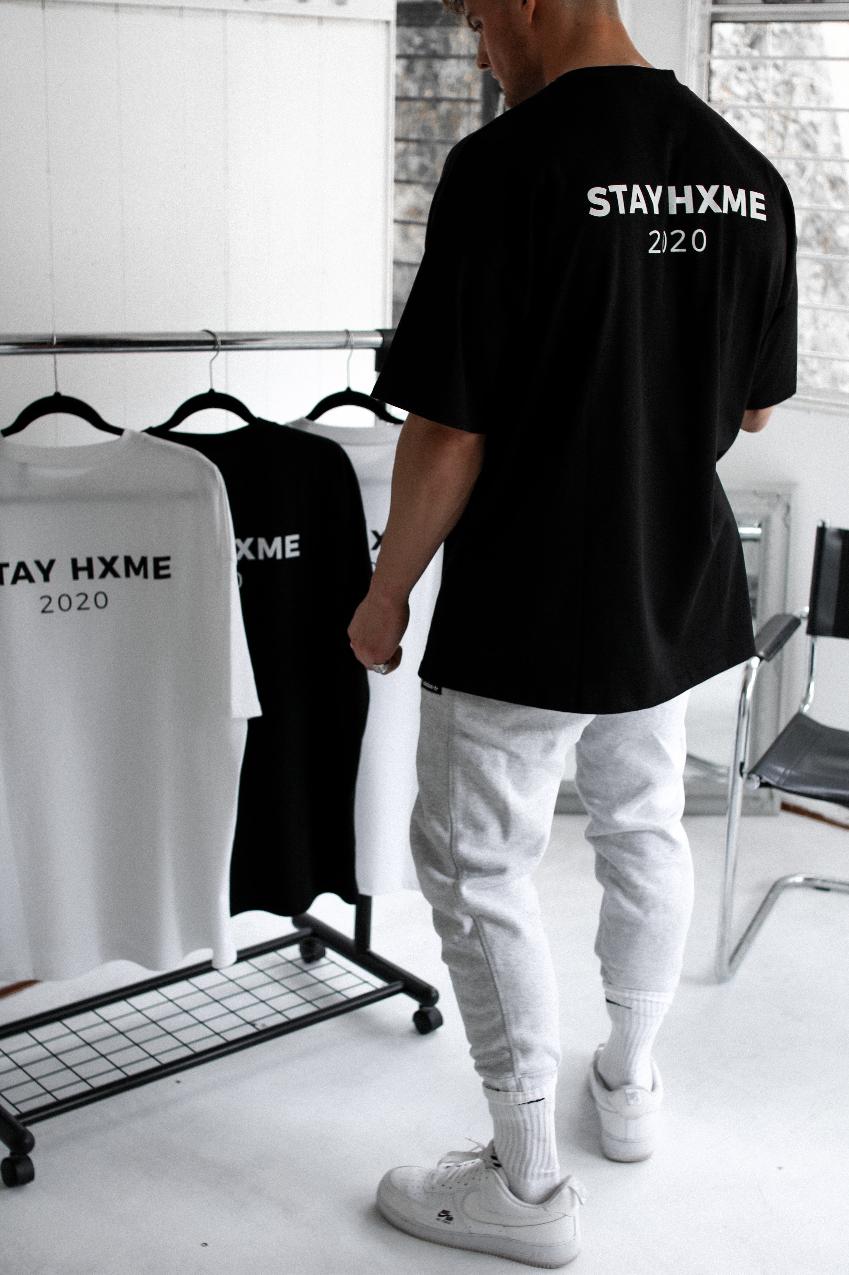 Black Oversize STAY HXME T-Shirt