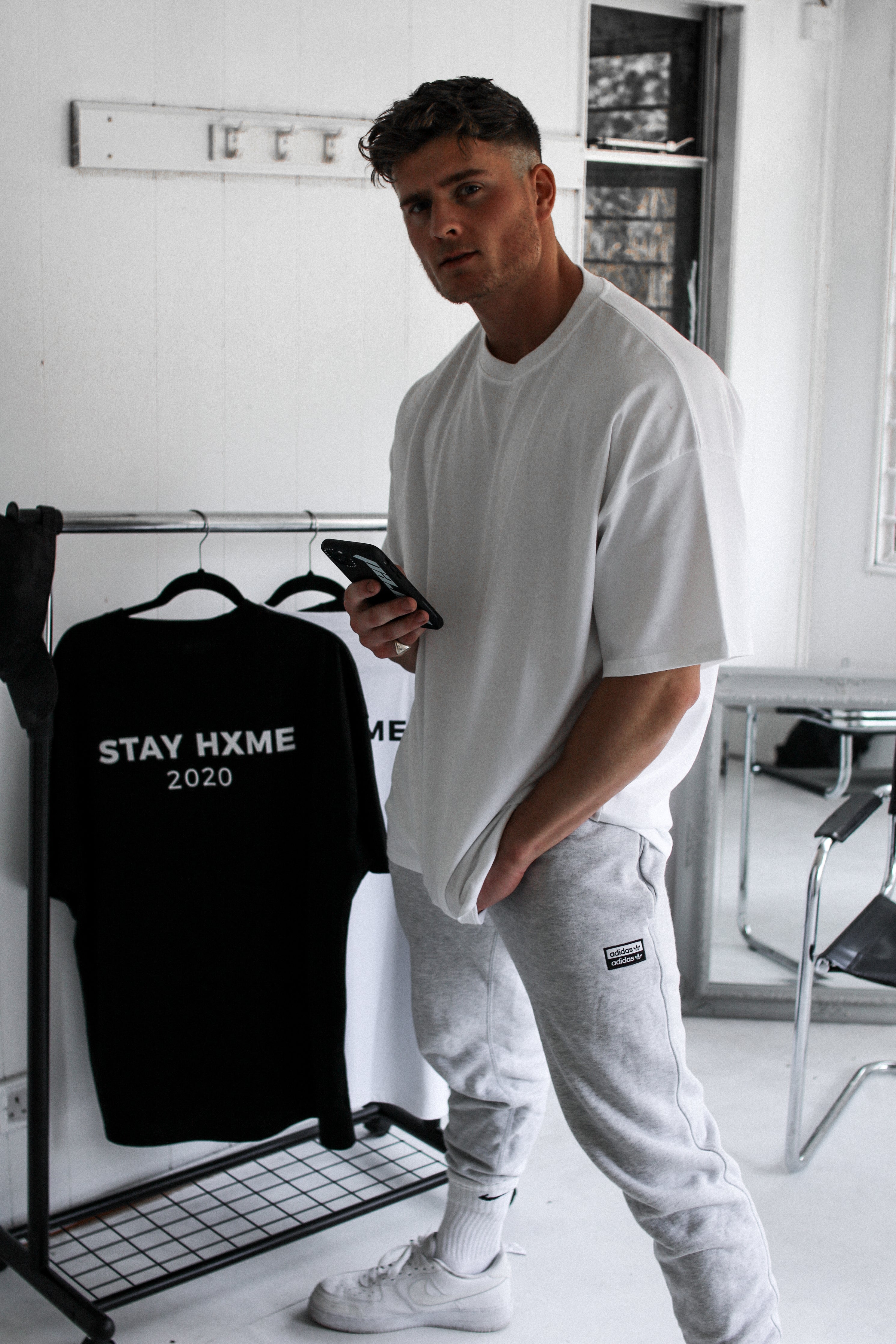 White Oversize STAY HXME T-Shirt